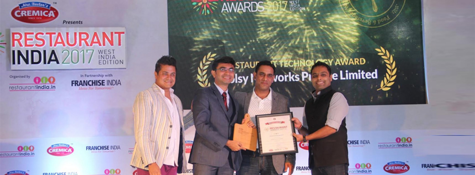 Voolsy wins the ‘Restaurant Technology Award – 2017’ by Restaurant India