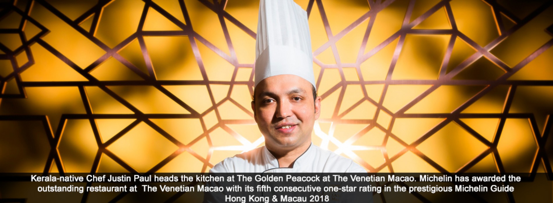 The Golden Peacock at The Venetian Macao Awards Michelin Star for fifth straight year