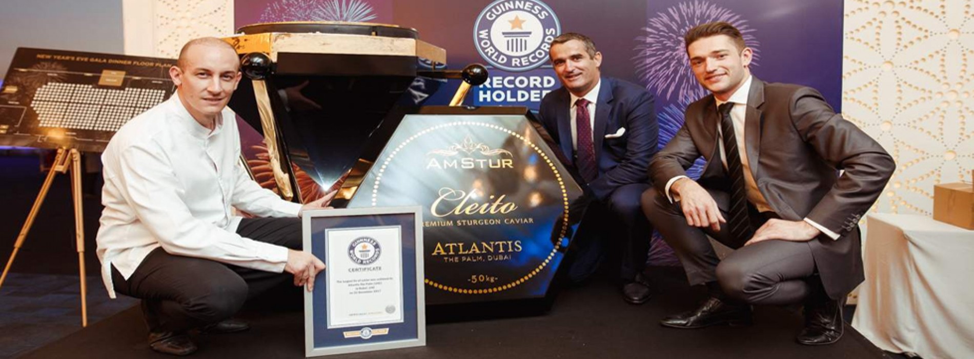 Atlantis, The Palm and AmStur Caviar break The Guiness World Record™ title for the world largest caviar tin