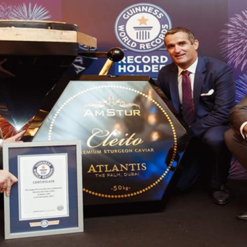 Atlantis, The Palm and AmStur Caviar break The Guiness World Record™ title for the world largest caviar tin