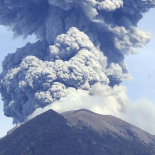 Bali volcano hurls lava and ash, airport unaffected