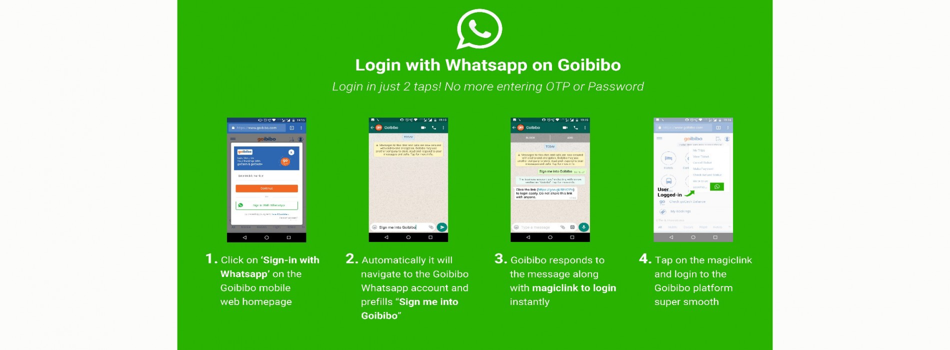 Goibibo introduces new login feature via WhatsApp